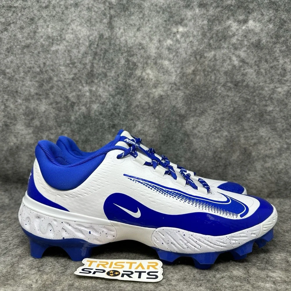 Nike Alpha Huarache 4 Elite MCS Baseball Cleats Men Sz 11.5 Blue White Molded